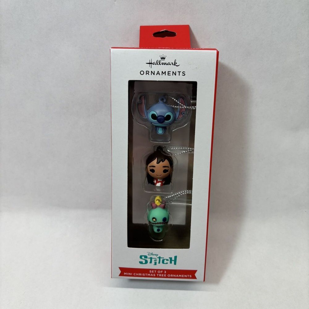 Hallmark 2024 Disney Mini Ornaments Lilo & Stitch Set of 3 New In‎ Box